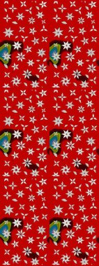 Retro tekstil tasarım koleksiyonu. Çiçekli ipek eşarp. Kırmızının üstüne kırmızı. El çizimi çiçek unsurları olan soyut çizim raster deseni. 1950 'ler-1960' lar motifleri.