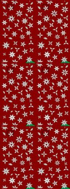 Çiçek desenli çizim. Kırmızı renklerde Asya tekstili. Raster illüstrasyonu.