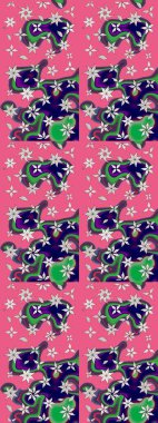 Çiçeğin suluboya çizimlerinin mükemmel deseni. Suluboya çizim kalıbı. Raster illüstrasyonu. Dekorasyon ve tasarım için güzel bir desen. Moda baskısı. Eski.