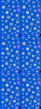 Raster suluboya çiçek deseni, narin çiçekler, mavi çiçekler, tebrik kartı şablonu. Raster Güzel kumaş deseni.