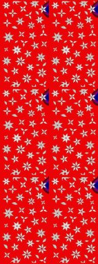 Çiçek desenli çizim. Asya tekstil tarzında. Raster illüstrasyonu. Kırmızı renkte çiçekler. Raster illüstrasyonu.