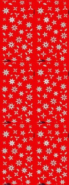 Retro tekstil tasarım koleksiyonu. El çizimi çiçek unsurları olan soyut çizim raster deseni. Kırmızının üstüne kırmızı. 1950-1960 motifleri. Çiçekli ipek eşarp..