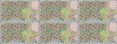 Kumaş, tekstil, baskı ve davetiye için arka plan. Resimler gri ve nötr renklerde. Suluboya soyut parlak desenli kelebek kanatları, retro renkler.