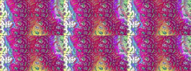 Raster illüstrasyonu. Çiçek çelengi. Güzel, parlak, pürüzsüz kumaş, tuval. Eski moda arka plan. Desen, çizim, çiçek sınırı. Kıvırcık, parlak örgü.