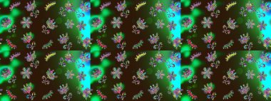 Raster kar taneleri arka planda. Kar taneleri deseni. Soyut kar taneleri arkaplanda izole edilmiş düz dizayn. Kar tanesi rengarenk desen. Raster illüstrasyonu.