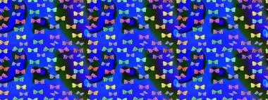 Raster illüstrasyonu. Sonsuz. Yazdırmayı tekrarla. Mavi soyut suluboya kelebekli yumuşak bir deniz mavisi deseni..