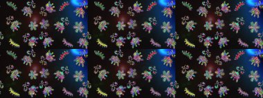 Kar tanesi ikonu, izole edilmiş. Renkli arka planda güzel kar taneleri. Düz dizayn. Raster illüstrasyonu.