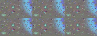 Ultraviyole kumaş deseni. Organik motif arka planı. Raster illüstrasyonu. Çizim deseni.