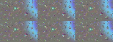 Gri renkli etnik çiçekli zarif eskiz deseni. Raster Çiçek İllüstrasyon Şirin Tekstil.