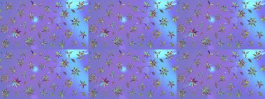 Üzerinde gelincikler ve vadi zambakları olan renkli çiçek desenli nakış deseni. Tekstil tasarımı için mor renkli geleneksel halk çiçekleri buketi.