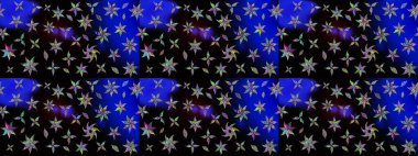 Çiçek desenli eskiz. Siyah renkli çiçekler. Düz Çiçek Elementleri Tasarım Raster illüstrasyonu. Renkli Bahar Teması çizim şablonu.