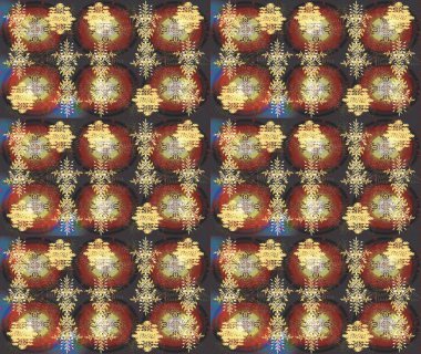 Raster illüstrasyonu. Soyut mandala ya da tuhaf kar tanesi çizgisi sanat tasarımı. Renkli arka planda izole tatlı kar taneleri.