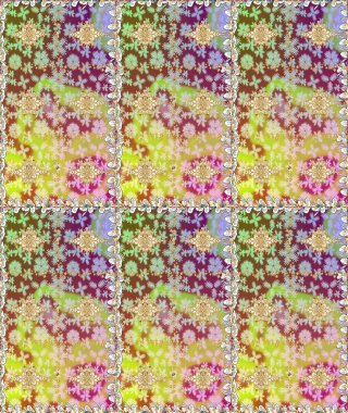 Altın şablonu çiz. Raster oryantal süs. Tarafsız renklerde altın elementlerle çizim deseni.