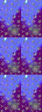 Küçük çaplı çiçeklerdeki basit şirin desenler. Tekstil veya kitap kapakları, imalat, duvar kağıtları, baskı, hediye paketi ve yapıştırma kitabı için çiçek eskizi geçmişi. Raster illüstrasyonu.