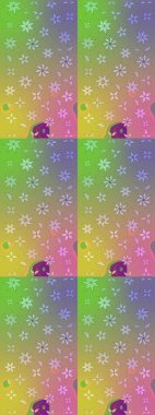 Çiçekli ipek eşarp. El çizimi çiçek unsurları olan soyut çizim raster deseni. 1950-1960 motifleri. Retro tekstil tasarım koleksiyonu. Nötr üzerine nötr.