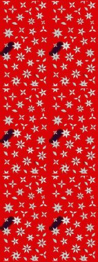 Küçük çiçekli yay deseni çiz. Raster illüstrasyonu. Suluboya stilinde kırmızı renkler üzerine.