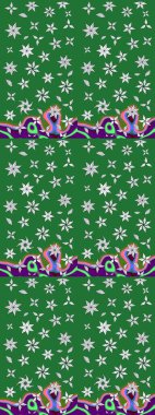 Sketch Floral Pattern in Raster illustration. Fancy fabric pattern. Colour Spring Theme sketch pattern Background. Flat Flower Elements Design.