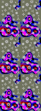 Oldukça eski bir besin torbası deseni, küçük yeşil renkte, çiçekler. Millefleur 'lar. Tekstil, kumaş, kapaklar, duvar kağıtları, baskı, paket, koleksiyon defteri, örgü, dekupaj için çiçek arkaplanı..