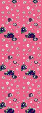 Çiçekli çiçek deseni, suluboya. Raster deseni. Süslü kumaş deseni.