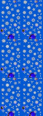 Çiçekli karalama şeklinde Raster çiçek deseni. Yumuşak, bahar çiçekli arka plan. Mavi renkte çiçekler.