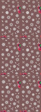 Çiçek desenli çizim. Raster illüstrasyonu. Asya tekstil tarzında. Güzel kumaş deseni. Renkli Bahar Teması eskiz kalıbı. Düz Çiçek Elementleri Tasarımı.