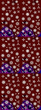 Çizim çiçek deseni duvar kağıdı, web sitesi arka planı, ambalaj kağıdı, davetiye, broşür, afiş veya web sitesi için kullanılabilir. El çizimi Raster çizimi. Parlak elementlerin.