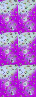 Küçük çiçekteki sevimli çiçek deseni. Mor renkte çiçekler.