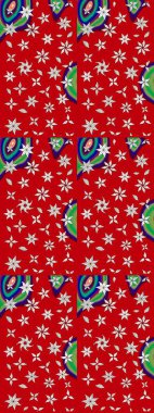 Soyut çiçek çizim kalıbı arka planı. Raster deseni. Raster illüstrasyonu. Kırmızı renklerde. Küçük çiçekte sevimli çiçek deseni var..