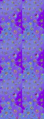 Klasik çiçek desenli. Paketleme, tekstil, duvar kâğıdı için çiçek eskizi. Yumuşak fayans. Raster 'ın taze dokusu. Yumuşak pamuk tasarımı.