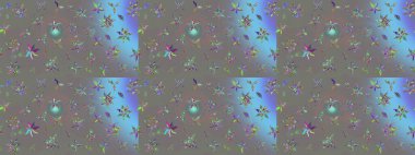 Renkli Bahar Teması eskiz kalıbı. Çiçek desenli eskiz. Düz Çiçek Elementleri Tasarım Raster illüstrasyonu. Gri renkli çiçekler.