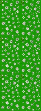 Raster illüstrasyonundaki çiçek desenli çizim. Yeşil renkli çiçekler. Renkli Bahar Teması eskiz kalıbı. Düz Çiçek Elementleri Tasarımı.