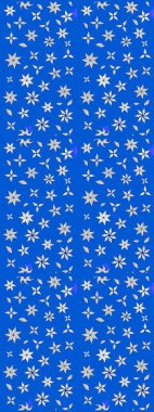 Çiçekli eskiz çizimi. Mavi renkli çiçekler. Renkli Yaz Temalı eskiz kalıbı. Düz Çiçek Elementleri Tasarımı.