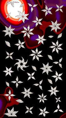 Raster Moda kumaş deseni. Şirin çiçekler. Çizgi çizimi deseni.