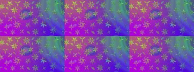 Parlak renkli çiçekleri ve mor renkli yaprakları olan harika bir çiçek deseni. Halk tarzı. Moda baskıları için zarif bir şablon. Modern çiçek arkaplanı.