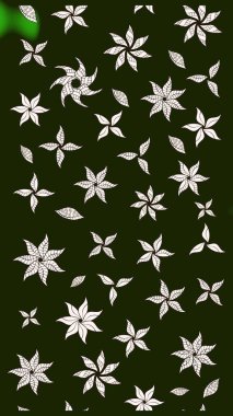 Raster resim. Çiçek desenli çiçek ve yaprakları ile. Sevimli küçük çiçek desenle.