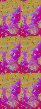 Sarı renkli çiçek desenli çizim. Sulu boya tarzında sarı renkte çiçekler.