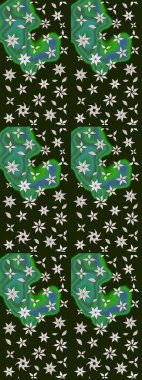 Gri renklerde. Çiçekli güzel suluboya desen. Raster illüstrasyonu.