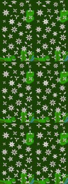 Renkli Bahar Teması eskiz kalıbı. Sevimli çiçek raster deseni. Düz Çiçek Elementleri Tasarımı. Yeşil renkte çiçekler.