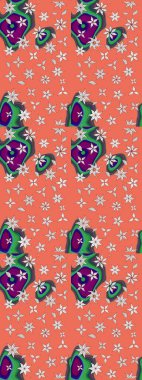 Çiçek desenli eskiz, darbeler, sıçramalar, yaz çiçekleri. Turuncu renkli çiçekler. Raster illüstrasyonu.