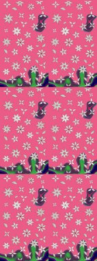 Şirin karalamalı çiçek desenli çizim. El yapımı çiçek ve bitki koleksiyonu. Raster illüstrasyonu. Eskiz tarzı pembe renkler. Raster illüstrasyonu.