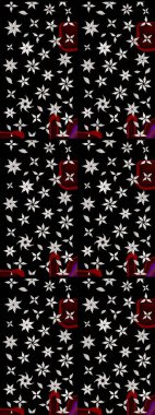 Siyah renkli çiçekler. Düz Çiçek Elementleri Tasarımı. Renkli Yaz Temalı eskiz kalıbı. Sevimli çiçek raster deseni.