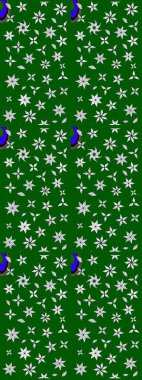 Yeşil renkli çiçekler. Çiçek deseni. Şatafatlı bahar bahçesi dokusu. Raster illüstrasyonu. Yeşil renkte çiçek çizimi.