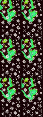 Modern çiçek arkaplanı. Halk tarzı. Moda baskıları için zarif bir şablon. Parlak renkli çiçekleri ve siyah yaprakları olan harika bir çiçek deseni..