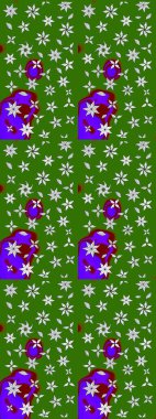 Çiçekli karalama şeklinde Raster çiçek deseni. Yeşil renkli çiçekler. Nazik, sevimli çiçek arkaplanı..