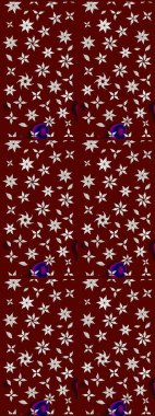 Raster illüstrasyonundaki çiçek desenli çizim. Renkli Bahar Teması eskiz kalıbı. Düz Çiçek Elementleri Tasarımı. Kırmızı renkte çiçekler.