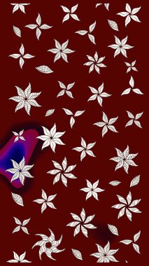 Küçük çiçekteki sevimli çiçek deseni. Güzel karalamalı çiçek desenli çizim. Güzel kumaş deseni. Raster illüstrasyonu.