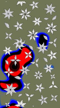 Çiçek arkaplanlı soyut zarafet eskiz deseni. Raster Güzel kumaş deseni.