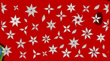 Çiçekli karalama şeklinde Raster çiçek deseni. Yumuşak, bahar çiçekli arka plan. Kırmızı renkte çiçekler.