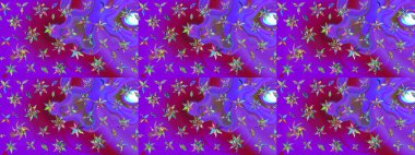 Sevimli çiçek raster deseni. Mor renkli çiçekler. Sketch Colour Spring Theme eskiz kalıbı. Düz Çiçek Elementleri Tasarımı.