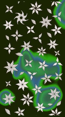 Raster illüstrasyonu. Çizim çiçek deseni duvar kâğıdı olarak kullanılabilir. Gri renkli çiçekler.